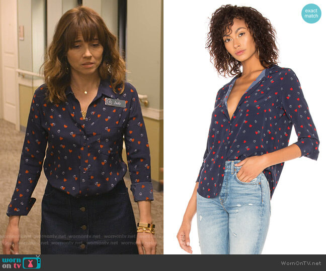 Rails Kate Blouse worn by Judy Hale (Linda Cardellini) on Dead to Me