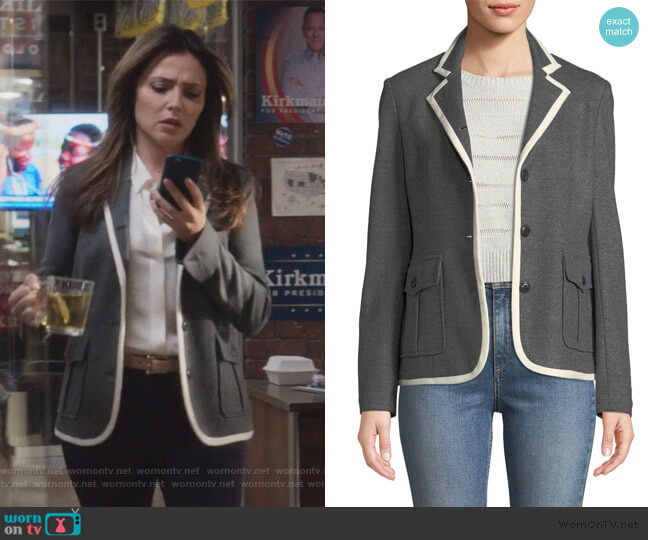 Rag & Bone Uni Button-Front Wool Blazer worn by Emily Rhodes (Italia Ricci) on Designated Survivor