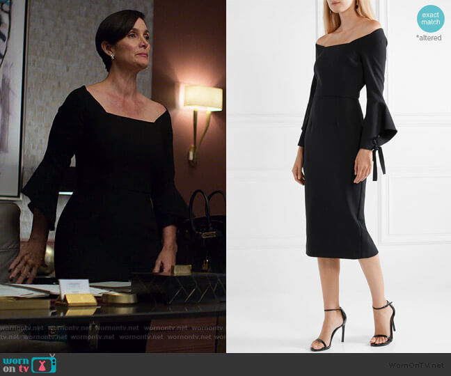 Roland Mouret Hitchcock Dress worn by Jeryn Hogarth (Carrie-Anne Moss) on Jessica Jones