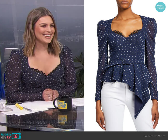 Self Portrait Plumetis Top worn by Carissa Loethen Culiner on E! News