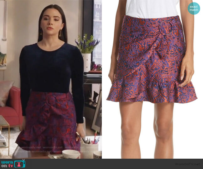 Opening Ceremony Ruffle Hem Jacquard Skirt worn by Jane Sloan (Katie Stevens) on The Bold Type