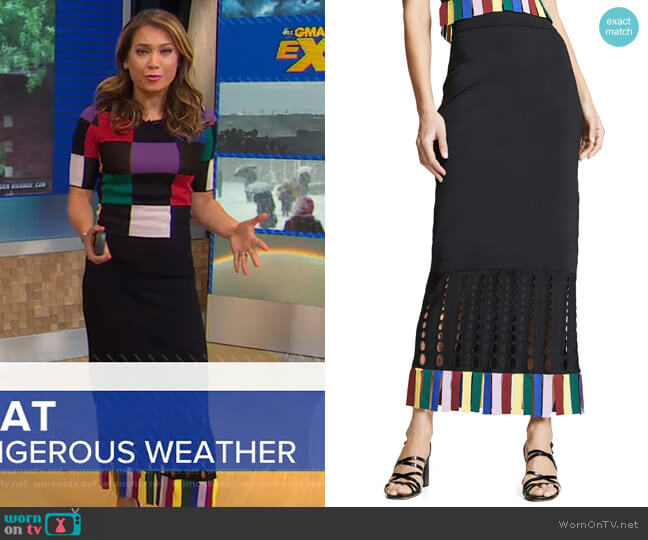 Staud Garage Skirt worn by Ginger Zee on Good Morning America
