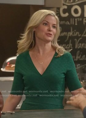 Stephanie’s green wrap dress on Good Witch