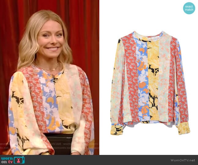 Stine Goya Karolina Blouse worn by Kelly Ripa on Live with Kelly and Mark