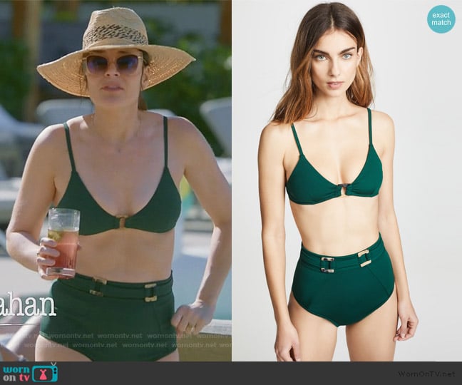 Suboo Jungalow Ring Front Bralette Bikini Top worn by Heather Hughes (Betsy Brandt) on Life in Pieces