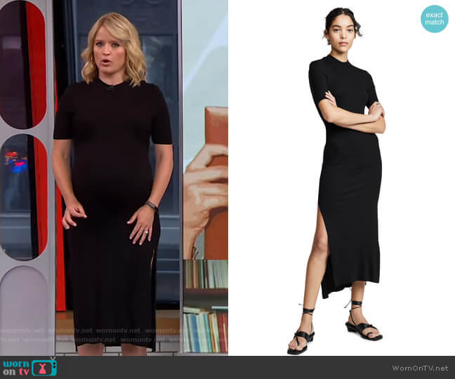 Twenty Montreal Mackay Rib Dress worn by Sara Haines on Good Morning America