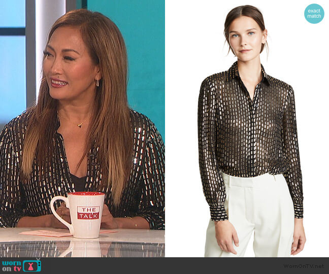 Temperley London Mosaico Top worn by Carrie Inaba on The Talk