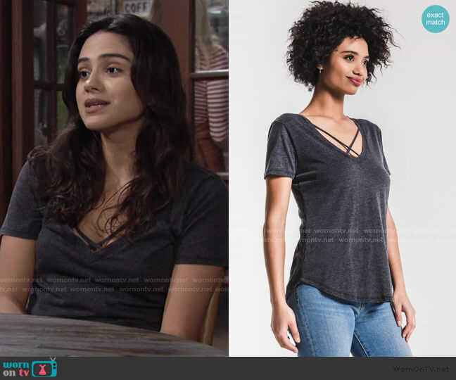 Z Supply The Crossroads Tee worn by Lola Rosales (Sasha Calle) on The Young and the Restless