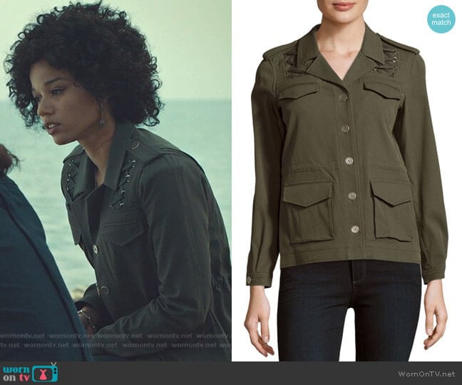 The Kooples Solid Four-Pocket Long-Sleeve Jacket worn by Maia Roberts (Alisha Wainwright ) on Shadowhunters