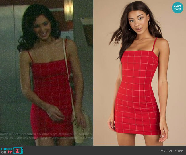 Tiger Mist Take On Red Bodycon Dress worn by Gabi Hernandez (Camila Banus) on Days of our Lives