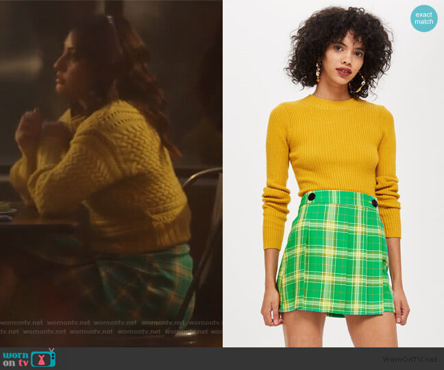 Topshop Check Kilt Mini Skirt worn by Ana Torres (Francia Raisa) on Grown-ish