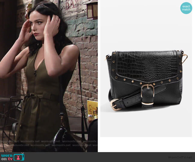 Topshop Romeo Crocodile Effect Cross Body Bag worn by Tessa Porter (Cait Fairbanks) on The Young and the Restless