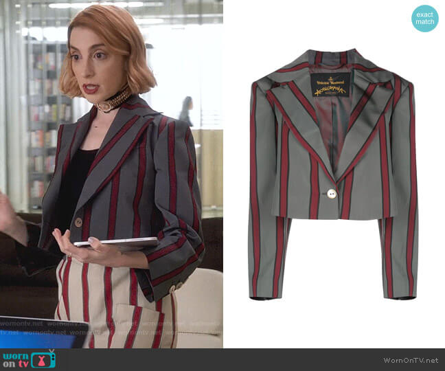 Vivienne Westwood Anglomania Cropped Pyjama Jacket worn by Lauren (Molly Bernard) on Younger