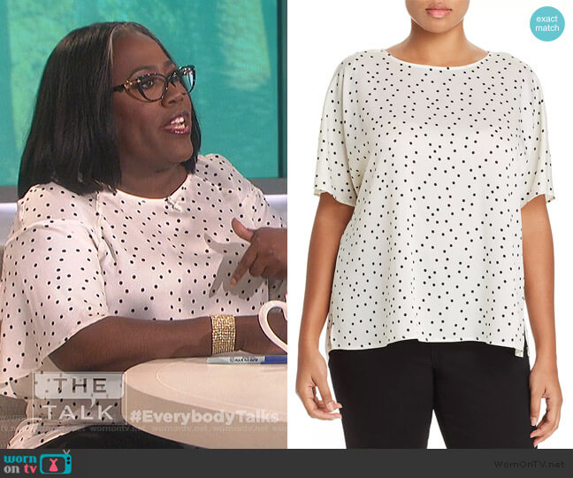 Vince Camuto Polka Dot Dolman Top worn by Sheryl Underwood on The Talk