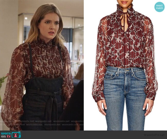 Warm Victoria Silk-Blend Blouse worn by Sutton (Meghann Fahy) on The Bold Type