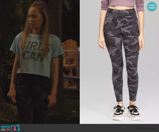 Wild Fable Camo Print High-Waist Leggings worn by Ava (Shelby Simmons) on Bunkd