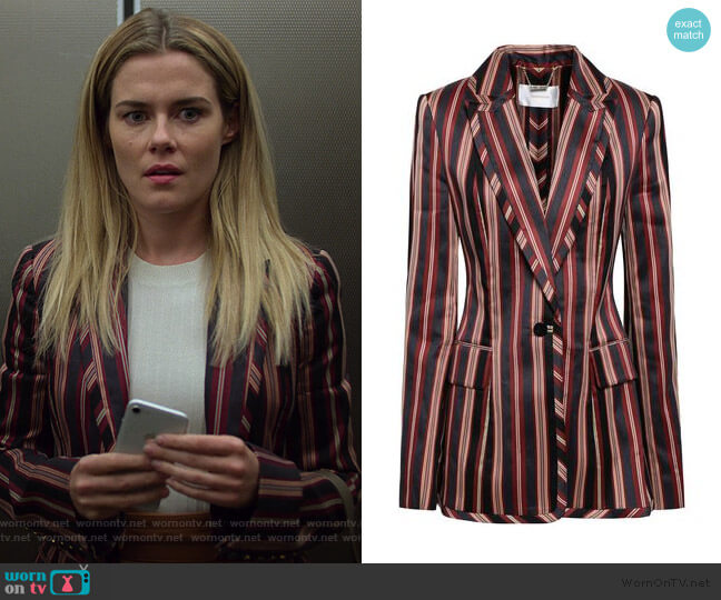 Zimmermann Striped Blazer worn by Trish Walker (Rachael Taylor) on Jessica Jones