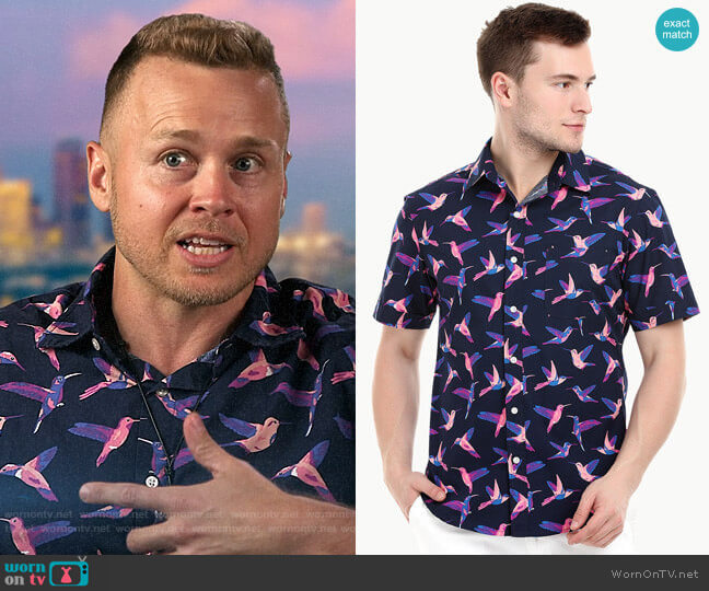 Zobello Carmine Bird Print Shirt worn by Spencer Pratt (Spencer Pratt) on The Hills New Beginnings
