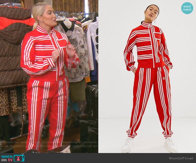 Adidas Originals x Ji Won Choi Mixed Stripe Track Jacket worn by Erika Jayne on The Real Housewives of Beverly Hills