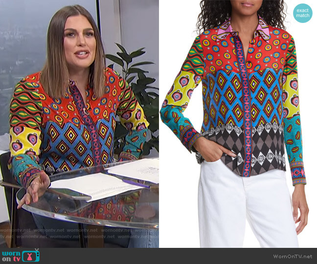 Carla Kranendonk X Alice + Olivia Willa Blouse worn by Carissa Loethen Culiner on E! News
