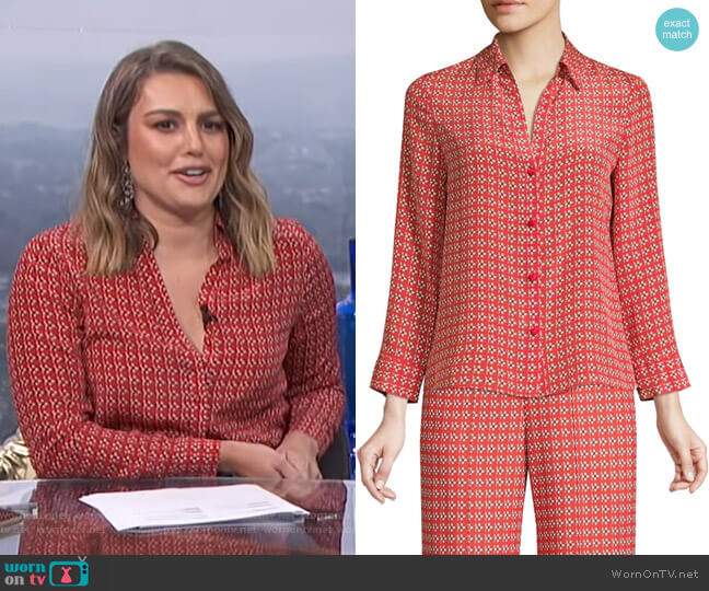 Alice + Olivia Eloise Blouse worn by Carissa Loethen Culiner on E! News