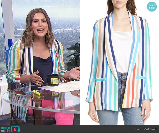 Alice + Olivia Kylie JAcket worn by Carissa Loethen Culiner on E! News