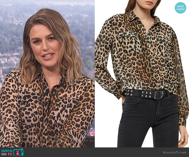 All Saints Adeliza Leppo Blouse worn by Carissa Loethen Culiner on E! News