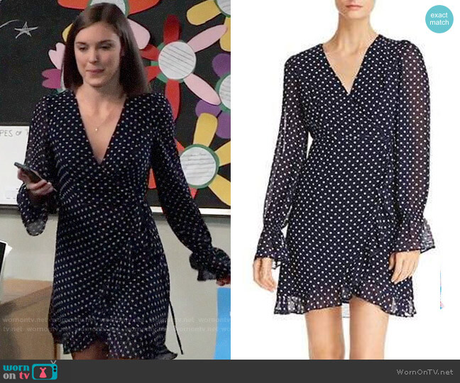 Aqua Ruffled Wrap Dress worn by Willow Tait (Katelyn MacMullen) on General Hospital