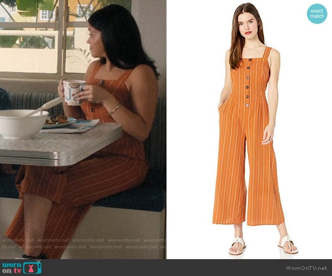 ASTR Baseline Jumpsuit worn by Jane Villanueva (Gina Rodriguez) on Jane the Virgin