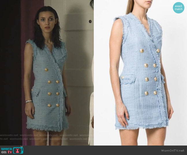 Balmain Tweed Mini Dress worn by Alicia Mendoza (Denyse Tontz) on Grand Hotel