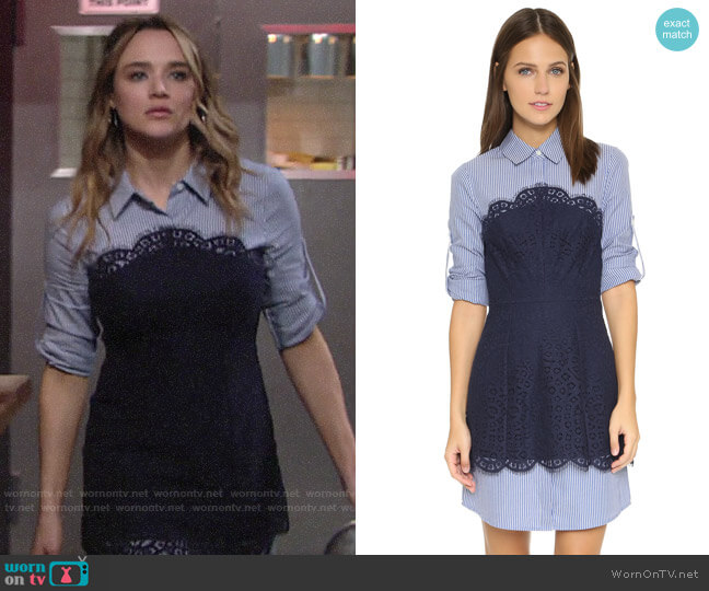 Bcbgmaxazria Kaylin Lace Overlay Dress worn by Summer Newman (Hunter King) on The Young and the Restless