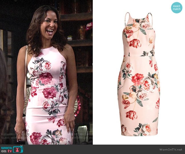 Black Halo Montego Dress in Wallflower worn by Celeste Rosales (Eva LaRue) on The Young and the Restless