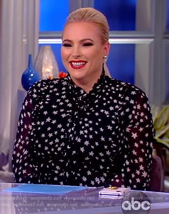 Meghan’s black star print dress on The View
