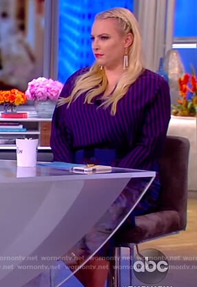 Meghan’s striped top and print skirt on The View