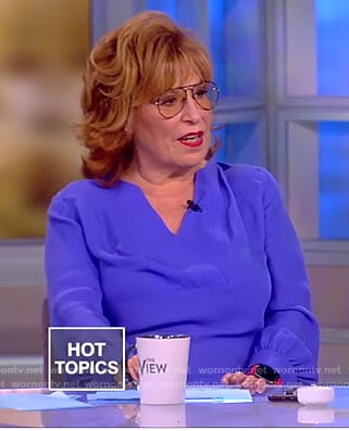 Joy’s blue v-neck blouse on The View