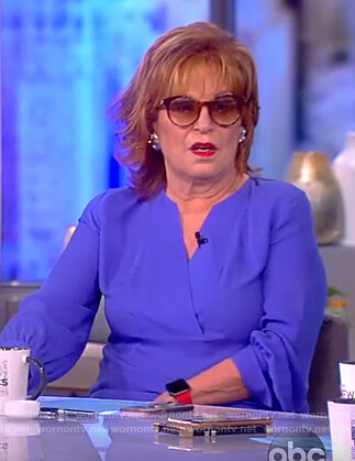 Joy’s blue v-neck blouse on The View