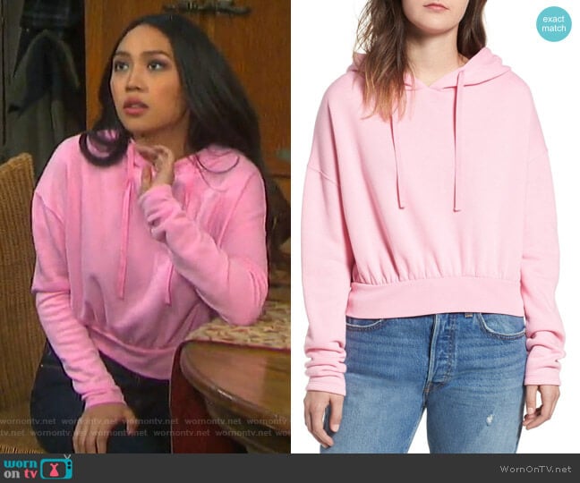 BP Crop Hoodie worn by Haley Chen (Thia Megia) on Days of our Lives