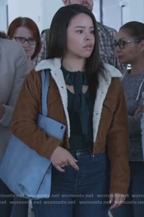 Mariana’s brown shearling jacket on Good Trouble