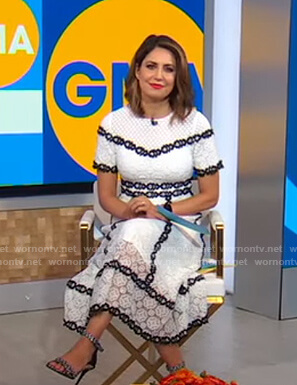 Cecilia’s white lace midi dress on Good Morning America