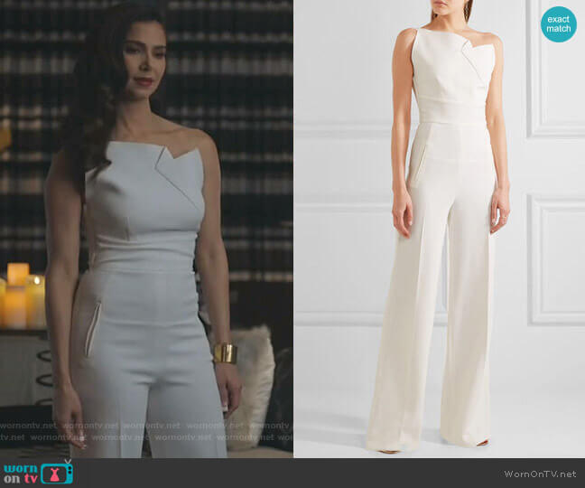 Roland Mouret Colston Jumpsuit worn by Gigi Mendoza (Roselyn Sánchez) on Grand Hotel