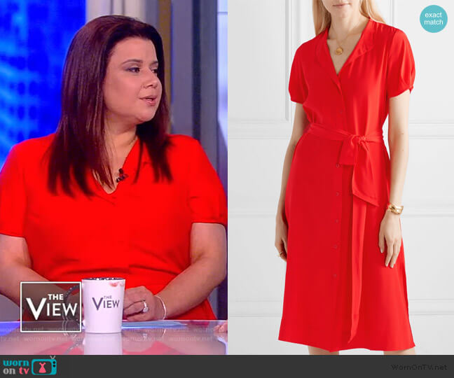 Diane von Furstenberg Addilyn silk crepe de chine dress worn by Ana Navarro on The View