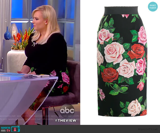 Dolce & Gabbana Floral Print Skirt worn by Meghan McCain on The View