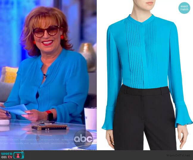 Elie Tahari Paige Pintucked Blouse worn by Joy Behar on The View