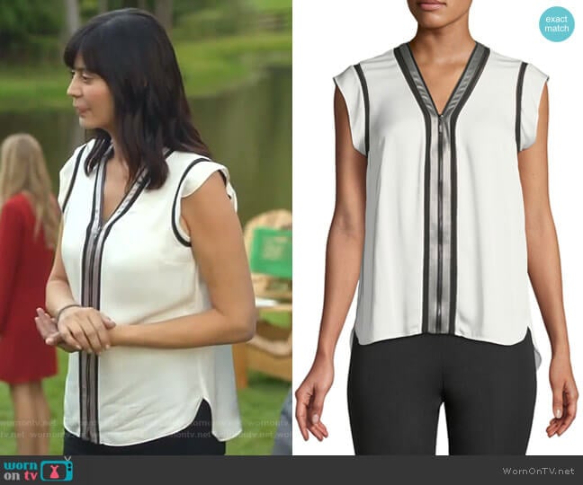 Elie Tahari Vallie Blouse worn by Cassandra Nightingale (Catherine Bell) on Good Witch