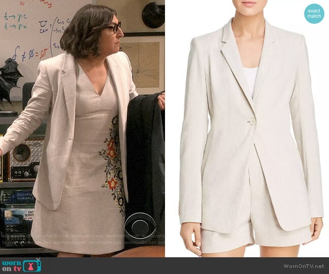 Elie Tahari Hillary Blazer worn by Amy Farrah Fowler (Mayim Bialik) on The Big Bang Theory