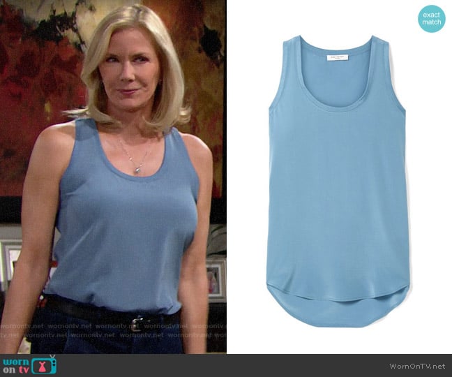 Equipment Mel Silk Tank Top worn by Brooke Logan (Katherine Kelly Lang) on The Bold and the Beautiful