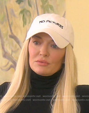 Erika’s white No Pictures cap on The Real Housewives of Beverly Hills