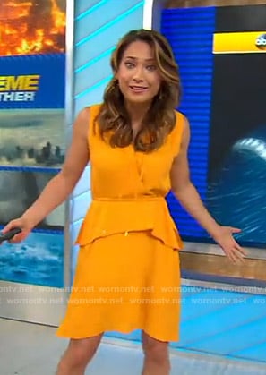 Ginger’s orange sleeveless dress on Good Morning America