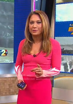 Ginger’s pink ribbed top on Good Morning America