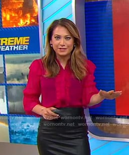 Ginger’s red ruffled blouse on Good Morning America